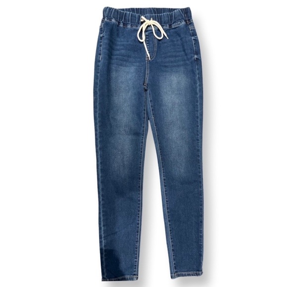 Shein Blue Jeans Size 6 With Adjustable Waist Tie - Picture 4 of 6